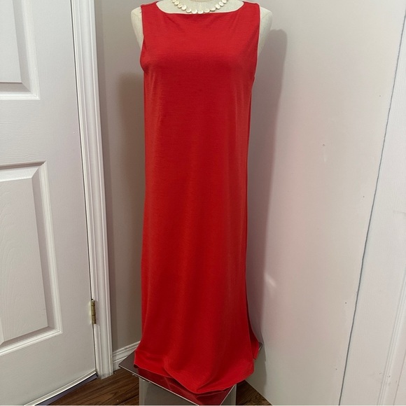 RW&CO Red Sheath Midi Dress Sleeveless Halter fits (M/S) - Picture 2 of 13